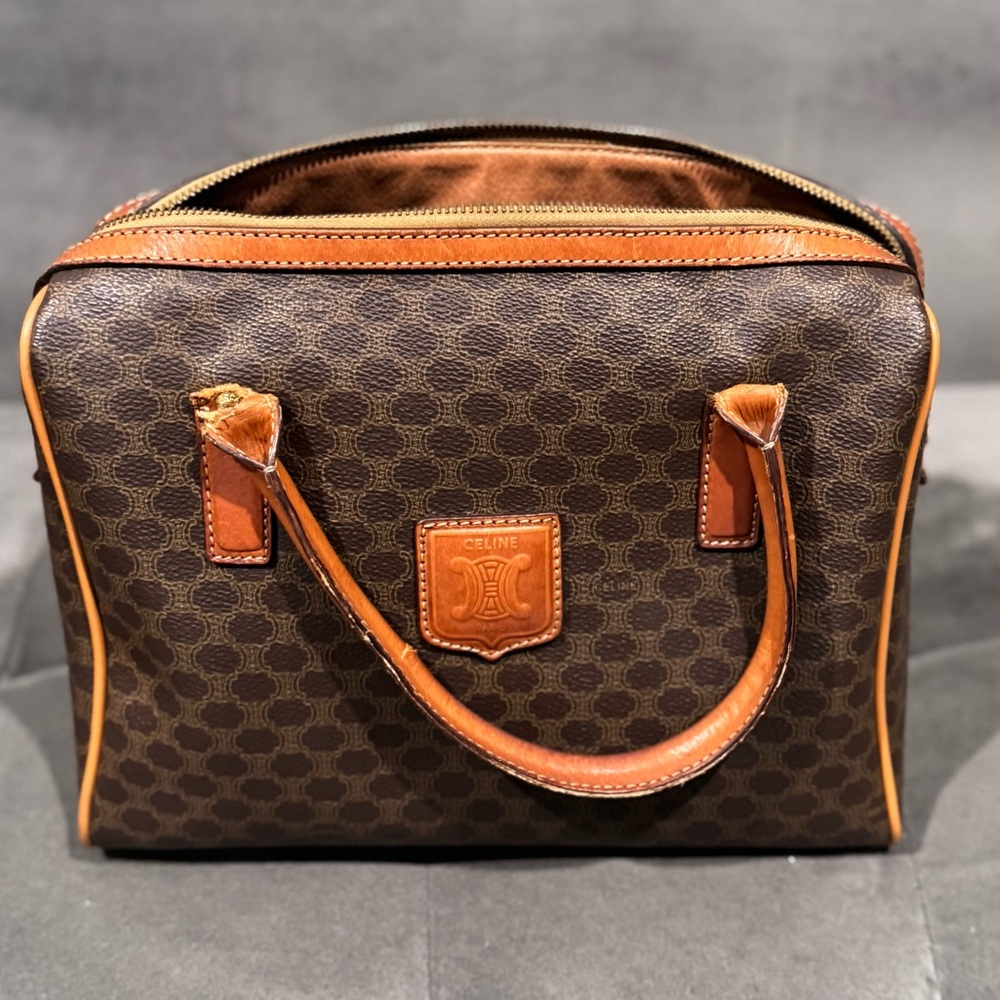 CELINE Vintage Macadam Blason Small Tote Handbag